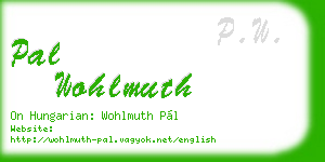 pal wohlmuth business card