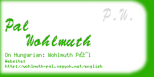 pal wohlmuth business card